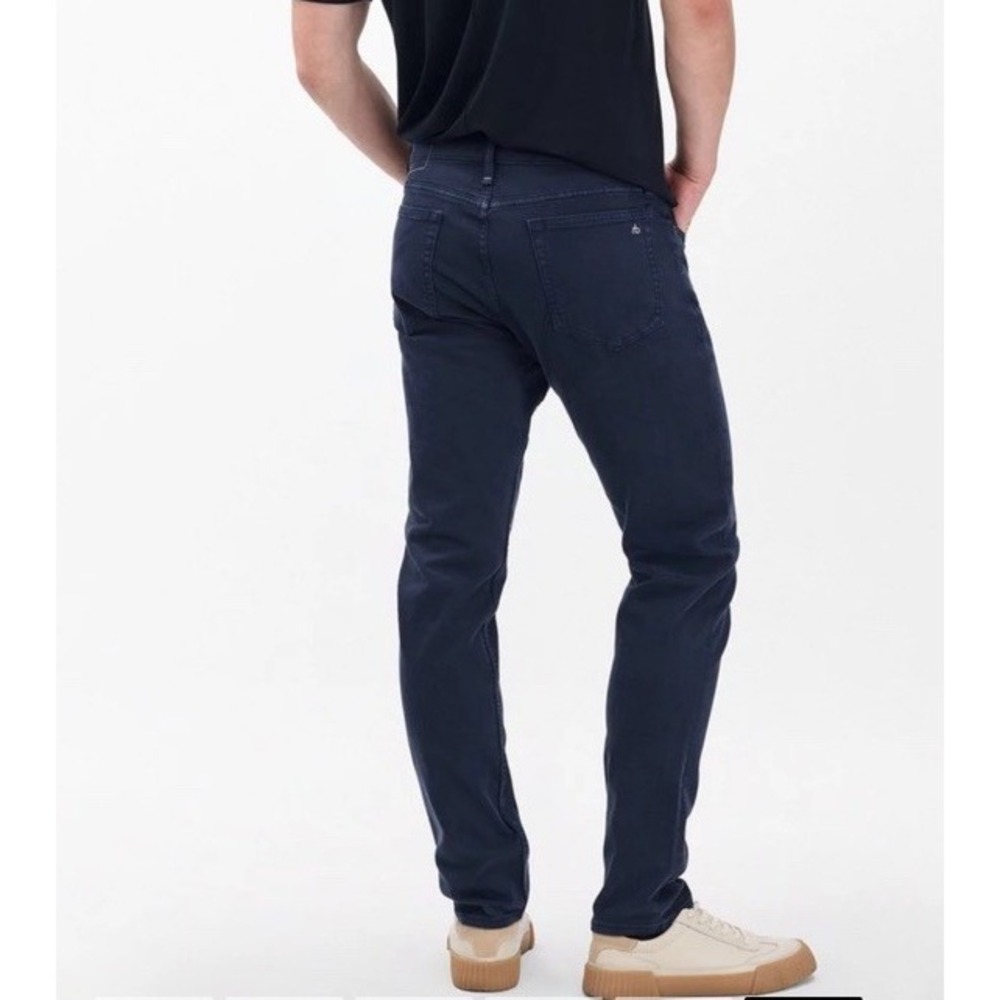 Rag & Bone Mens Standard Issue Fit 2 Slim Leg Fly-Button Navy Denim‎ Jeans 32x34